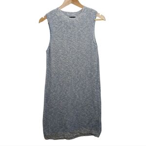 Absolutely Creative Worldwide Women's Small Sweater Dress Sleeveless Blue White